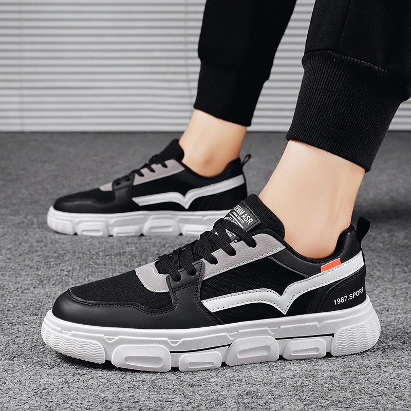 Las zapatillas AK02- Negro combinan imitación de cuero y piel con amarre clásico para un ajuste cómodo, suela con resistencia al desgaste, respirabilidad y suavidad. Estas zapatillas deportivas casuales están diseñadas para adaptarse a cualquier estación del año con sus lindas combinaciones de colores y están equipadas con suela ligera y equilibrada para cuidar los pies, además de ofrecer estilo y confort.