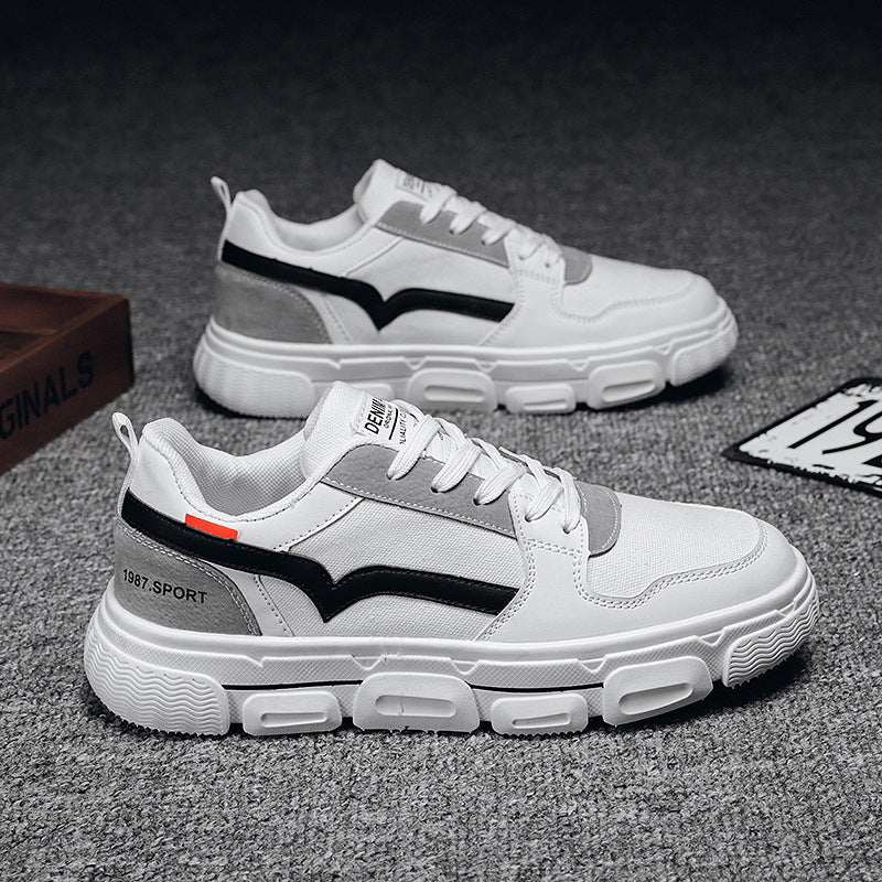 Las zapatillas AK02-Blanco combinan imitación de cuero y piel con amarre clásico para un ajuste cómodo, suela con resistencia al desgaste, respirabilidad y suavidad. Estas zapatillas deportivas casuales están diseñadas para adaptarse a cualquier estación del año con sus lindas combinaciones de colores y están equipadas con suela ligera y equilibrada para cuidar los pies, además de ofrecer estilo y confort.