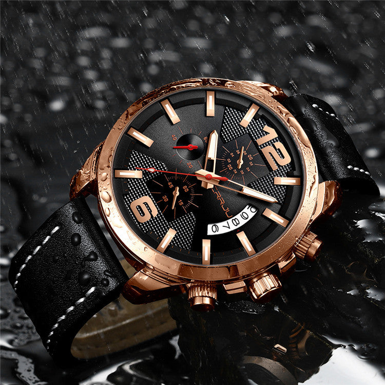 El 2285- Negro oscuro es el reloj perfecto para toda ocasión. Está hecho con excelentes materiales: negro carbón, Rosa negra y estilo de hebilla. La pantalla analógica y la retroiluminación garantizan la visibilidad, mientras que la resistencia al agua de hasta 30 mts lo hacen fuerte. Se presenta en un estilo deportivo militar con cronógrafo y fechador para hombre.
