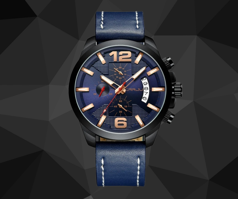 El 2285- Azul es el reloj perfecto para toda ocasión. Está hecho con excelentes materiales: negro carbon y estilo de hebilla. La pantalla analógica y la retroiluminación garantizan la visibilidad, mientras que la resistencia al agua de hasta 30 mts lo hacen fuerte. Se presenta en un estilo deportivo militar con cronógrafo y fechador para hombre.