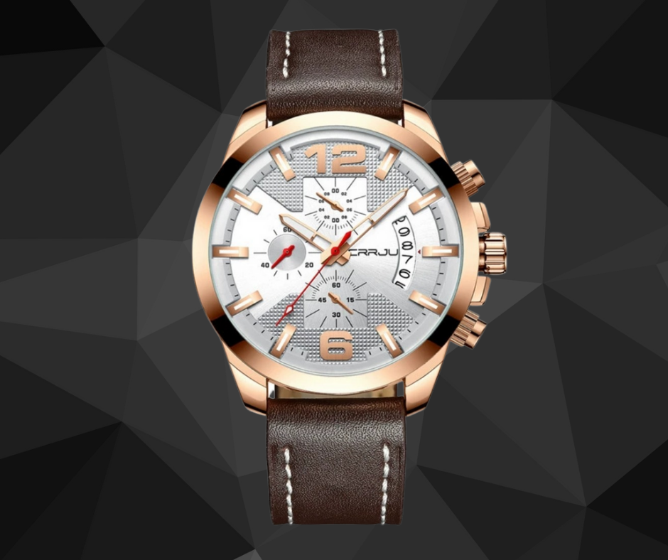 El 2285-Cafe es el reloj perfecto para toda ocasión. Está hecho con excelentes materiales: chocolate, oro rosa y estilo de hebilla. La pantalla analógica y la retroiluminación garantizan la visibilidad, mientras que la resistencia al agua de hasta 30 mts lo hacen fuerte. Se presenta en un estilo deportivo militar con cronógrafo y fechador para hombre.