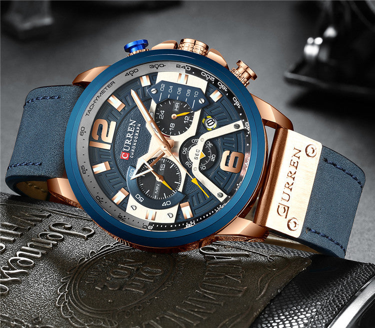Este Reloj 8329-Azul es perfecto para uso diario o ejercicio al aire libre. Cuenta con funcionalidades como cronógrafo, resistencia al agua a 3 m y una correa hipoalergénica de lujo para mayor confort. Todas sus manecillas y subesferas son funcionales, hecho de acero inoxidable para  mayor durabilidad. Una solución perfecta para combinar con un look casual.