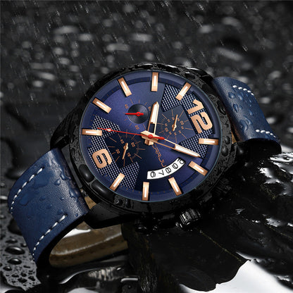 El 2285- Azul es el reloj perfecto para toda ocasión. Está hecho con excelentes materiales: negro carbon y estilo de hebilla. La pantalla analógica y la retroiluminación garantizan la visibilidad, mientras que la resistencia al agua de hasta 30 mts lo hacen fuerte. Se presenta en un estilo deportivo militar con cronógrafo y fechador para hombre.